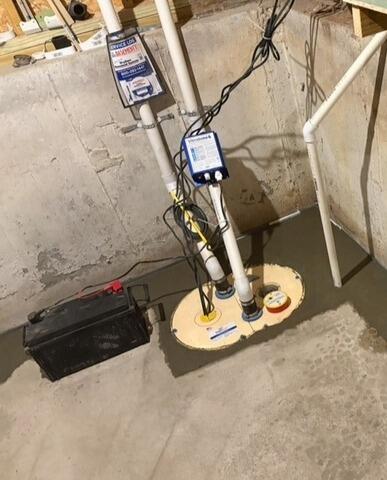 Waterproofing an Unfinished Basement in East Bridgewater, MA - After Photo
