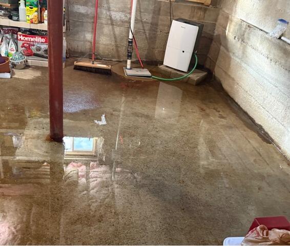 Wet Basement Solutions in Warwick, RI - Before Photo
