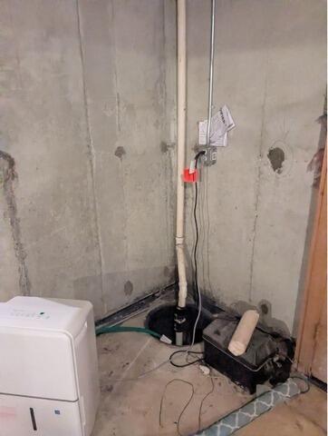 Sump Pump Replacement in Bridgewater, MA - Before Photo