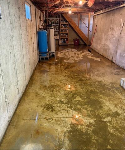 Plympton, MA Wet Basement Solutions - Before Photo
