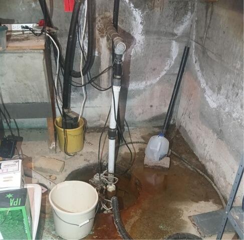 Sump Pump Replacement in East Bridgewater, MA - Before Photo