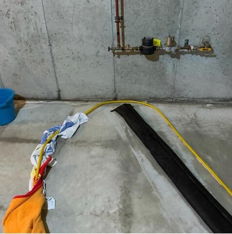 Waterproofing System Installation in Portsmouth, RI - Before Photo