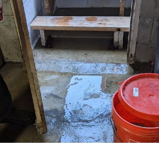 Solutions for a Wet Bulkhead Stairway in Norton, MA - Before Photo