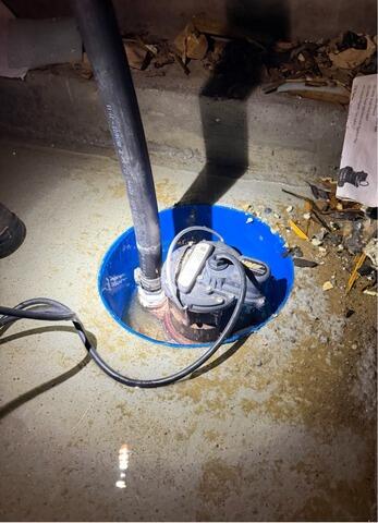 Our TripleSafe Sump Pump Saves a Crawl Space in Dennis, MA - Before Photo