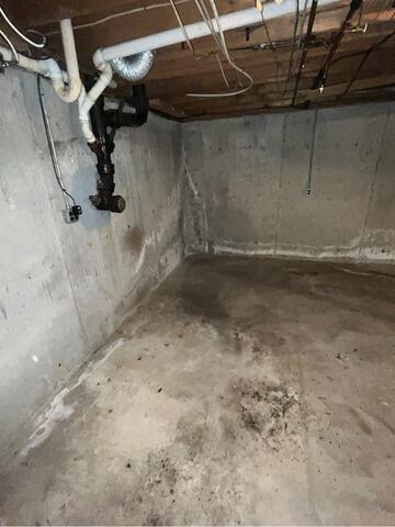 Wet Basement Solution in East Greenwich, RI - Before Photo