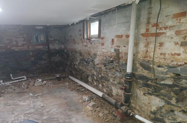 Leaky Basement Wall in Providence, RI - Before Photo