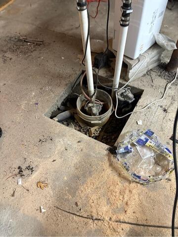 Raynham, MA Sump Pump Upgrade Project - Before Photo