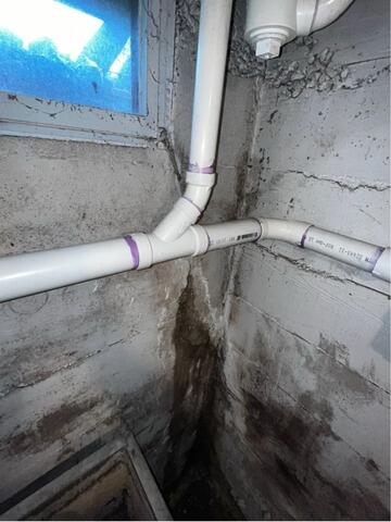 Leaking Crack Repair in Tiverton, RI - Before Photo
