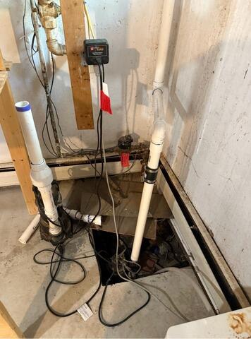 Sump Pump Upgrade in West Roxbury, MA - Before Photo