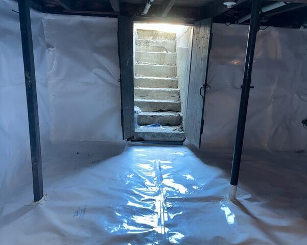 Stone and Dirt Basement Moisture Control in Douglas, MA - After Photo