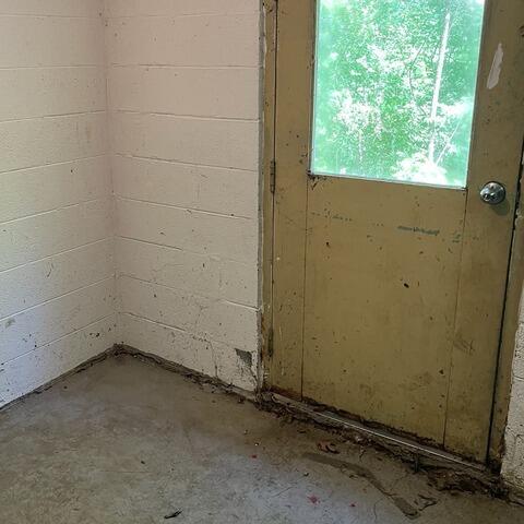 Foundation Stabilization and Concrete Lifting at Oak Ridge Church - Before Photo