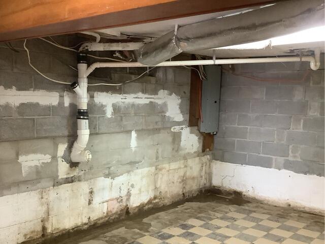 Wet Basement Waterproofing in West Portsmouth, OH - Before Photo