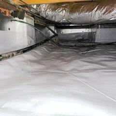 Durable Vapor Barrier Installed in Crawl Space in Ivanhoe, NC