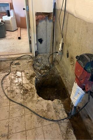 Basement Waterproofing in Essex, Vermont, with Matt Clark's Northern Basement Systems. - Before Photo