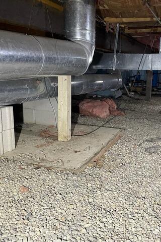 Sagging Floors Conway, New Hampshire, by Matt Clark's Northern Basement Systems. - Before Photo