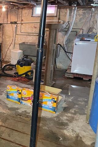 Basement Waterproofing in Middlebury, Vermont, by Matt Clark's Northern Basement Systems. - Before Photo