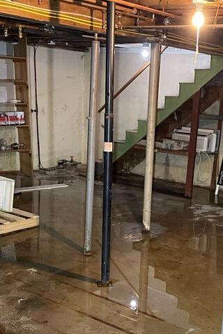 Basement Waterproofing in Swanton, Vermont, by Matt Clark's Northern Basement Systems. - Before Photo