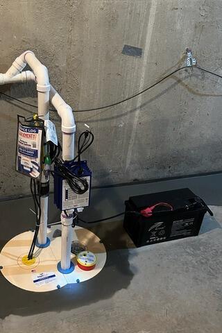 Sump Pump Replacement and Basement Waterproofing in Essex, Vermont, by Matt Clark's Northern Basement Systems. - After Photo