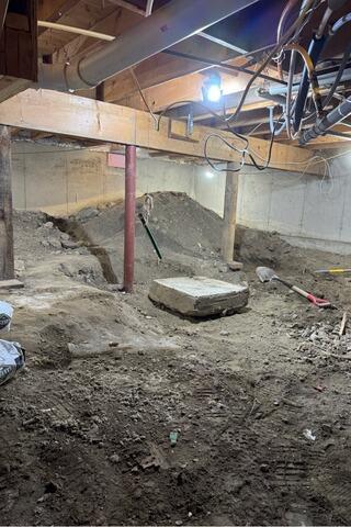 Crawl Space Repair in East Burke, Vermont | Matt Clark's Northern Basement Systems - Before Photo