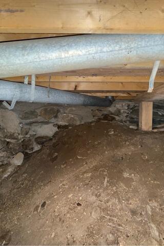 Crawl Space Encapsulation and Structural Support in Vershire, Vermont | Matt Clark's Northern Basement Systems - Before Photo