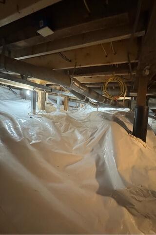 Crawl Space Encapsulation and Structural Support in Vershire, Vermont | Matt Clark's Northern Basement Systems - After Photo