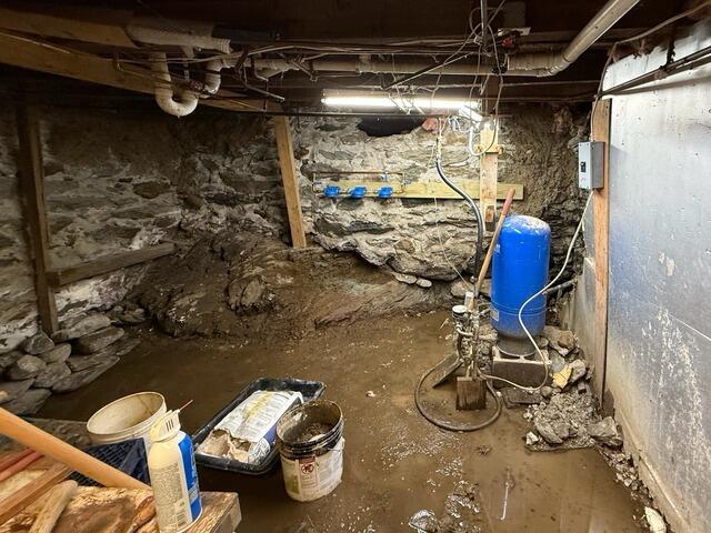 Foundation Wall Repair in South Ryegate, Vermont | Matt Clark's Northern Basement Systems - Before Photo
