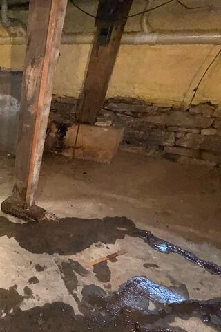 Basement Waterproofing in Hancock, Vermont | Matt Clark's Northern Basement Systems - Before Photo