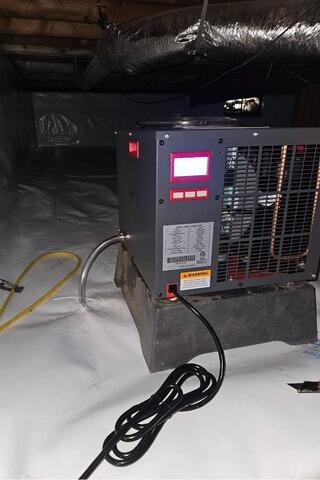 Crawl Space Encapsulation and Dehumidifier Installation in Granville, Vermont | Matt Clark's Northern Basement Systems - After Photo