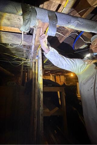 Sagging Crawl Space Repair in North Pownal, Vermont | Matt Clark's Northern Basement Systems - Before Photo