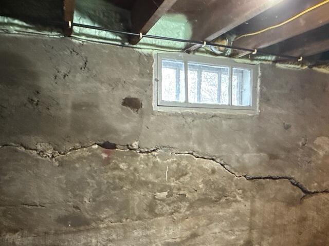 Basement Wall Repair in East Berkshire, VT | Matt Clark's Northern Basement Systems - Before Photo