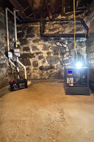 Waterproofing an Older Stone Basement in Brattleboro, VT | Matt Clark's Northern Basement Systems - After Photo