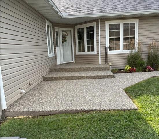 Front Steps and Slab Stabilized with Concrete Repair and Durastone in Duluth, MN
