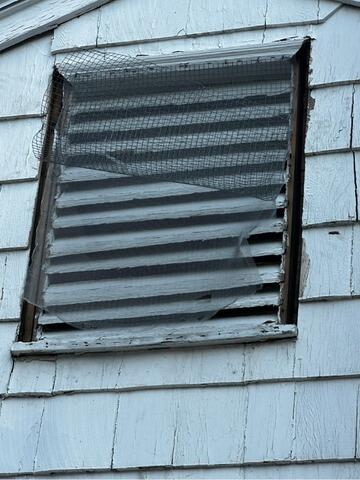 Replacing a Gable Vent in Feeding Hills, MA - Before Photo