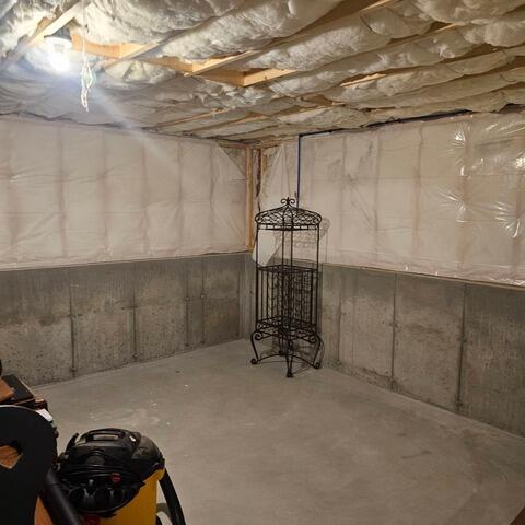 Insulating a Basement with Foamax Insulation Board in Grafton, MA - Before Photo