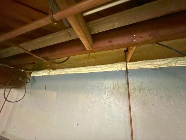 Insulating a Rim Joist in Brookfield, MA - After Photo