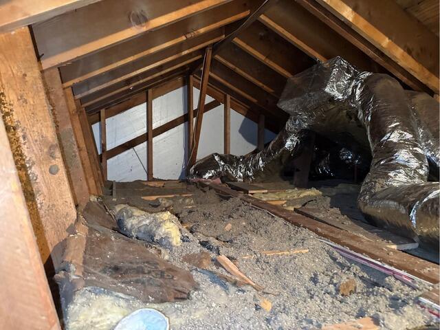 Insulating an Attic in Storrs, CT - Before Photo