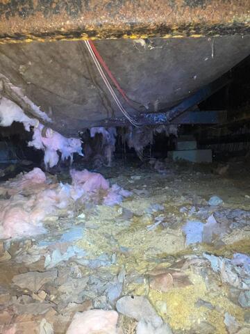 Insulating Under a Home in Warren, MA - Before Photo