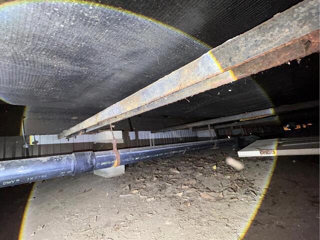 Insulating Under a Mobile Home in West Springfield, MA - Before Photo
