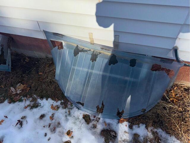 Replacing Window Wells in Hadley, MA - Before Photo