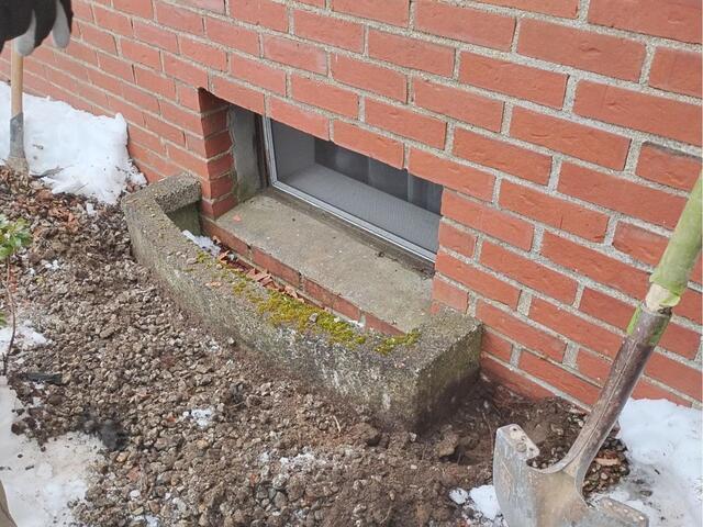 Replacing Window Wells in Chicopee, MA - Before Photo