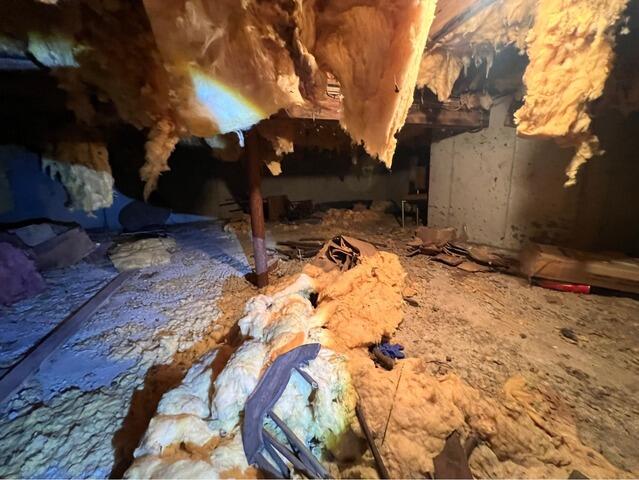 Removing Mold from a Crawl Space in Ludlow, MA - Before Photo