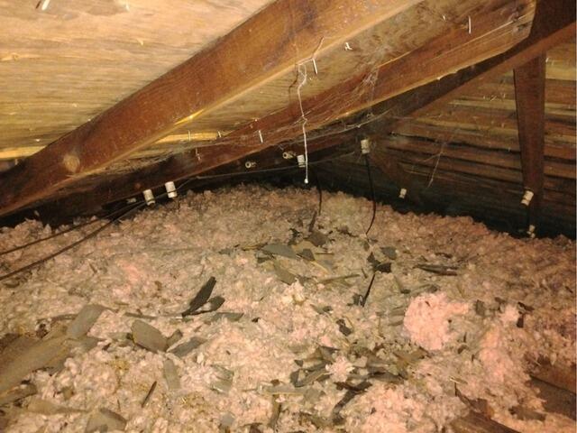Insulating an Attic with TruSoft™ Cellulose in Windsor, CT - Before Photo