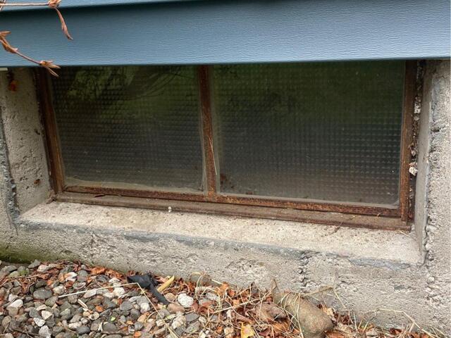Replacing Basement Windows in Feeding Hills, MA - Before Photo