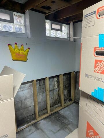 Basement Wall Repair in Milford, Ohio - Before Photo