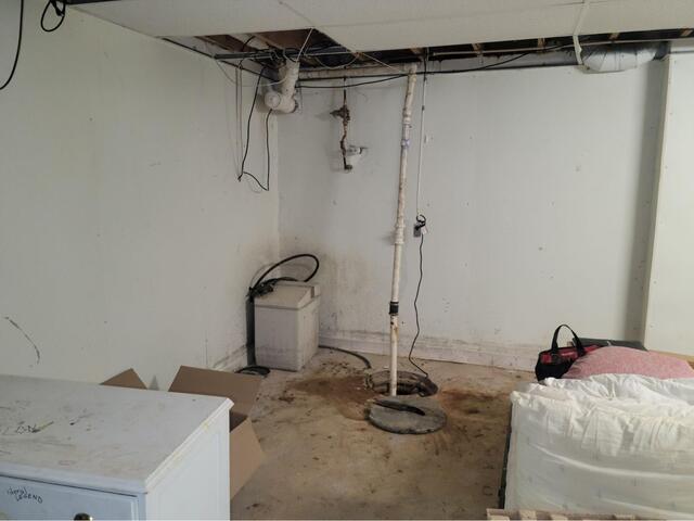 Basement Waterproofing System Installed in West Chester, OH - Before Photo
