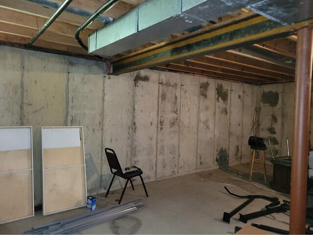 Basement Wall Repair in Cincinnati, OH - Before Photo