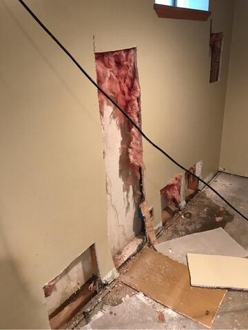 Basement Crack Repair in Cincinnati, OH - Before Photo