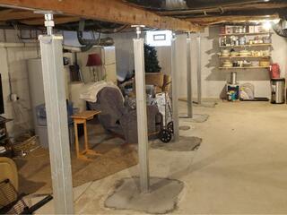 Basement Support Posts Installed in Jamestown, OH