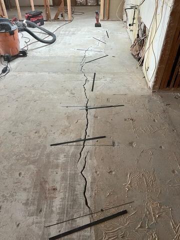 Residential Concrete Crack Repair in Encinitas, CA-Crack Stitch with Carbon Fiber - Before Photo