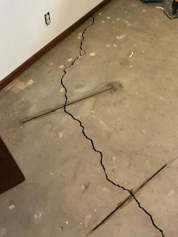 Concrete Crack Stitch Repair | Long Beach, CA - Before Photo